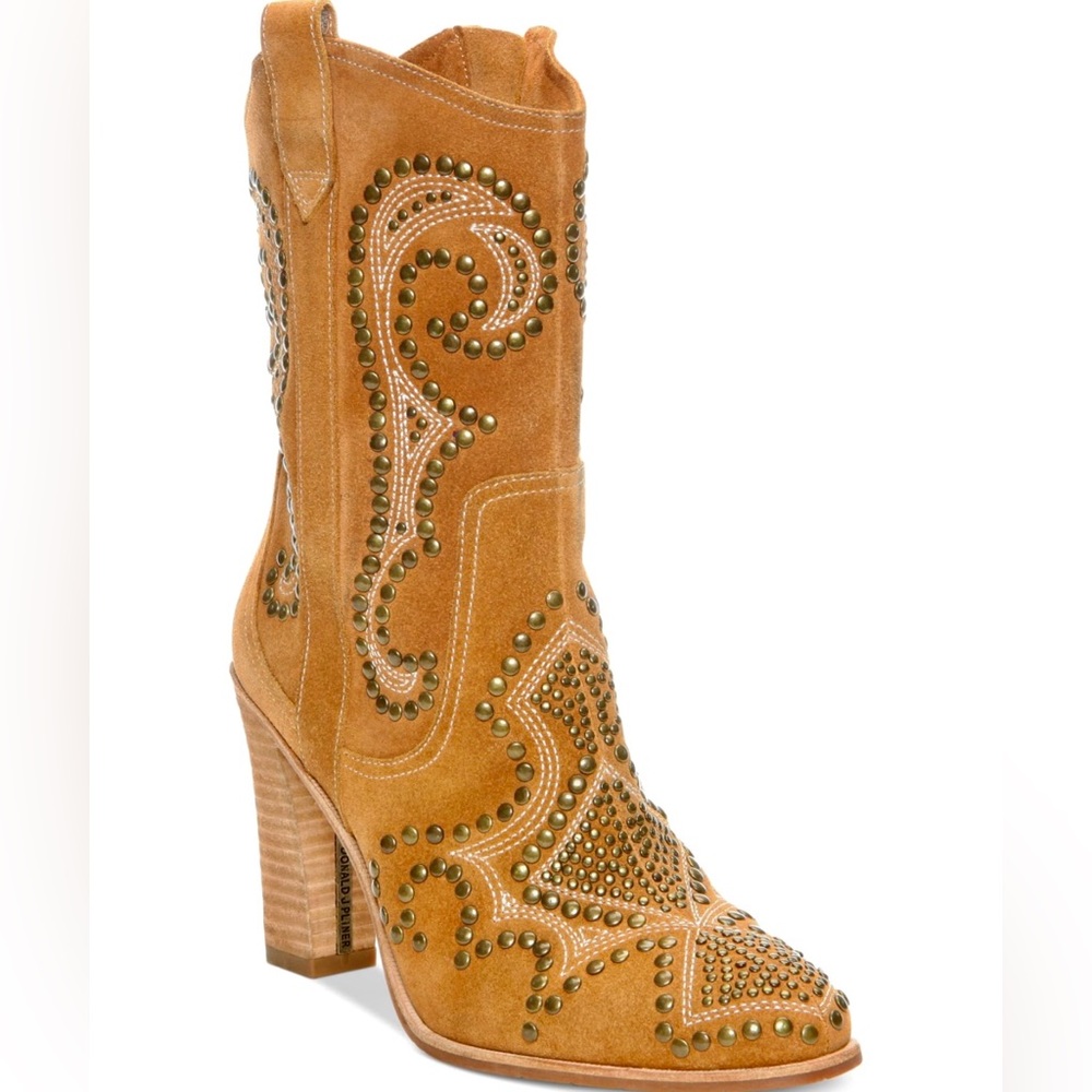 Donald J Pliner Suede Studded Heeled Boots